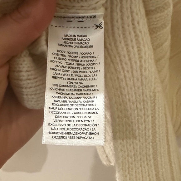 NWT Polo by Ralph Lauren Ivory Cable Knit Sweater - Picture 5 of 6